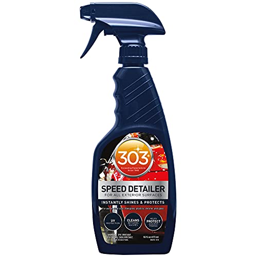 303 Products Speed Detailer – For All Exterior Automotive Surfaces – Instantly Shines And Protects Paint – Cleans Between Washes – UV Protection, 16 fl. oz. (30216CSR) Packaging May Vary