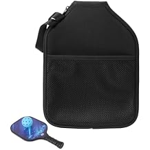 KEUYE Black Pickleball Paddle Cover Compatible with Most Selkrik and Joola, Perfect Size - 9X 12 Inches for Pickleball Bag Compatible with Most Selkrik and Joola with Zipper 1pcs