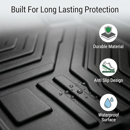 Image of EV MASTER Car Floor Mats for Tata CURVV EV Hybrid (2026 Onwards) Complete Set | Waterproof | Anti-Slip | Luxury Premium Car Mat | Full Coverage | Custom Fitted Car Foot Mats (5D Black)