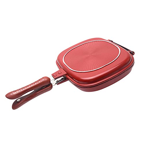 HINMAY Square Double Sided Frying Pan, Fried Steak pan Fried Egg Pot Pancake pan Best BBQ Griddle pan New Korean Smoke-Free Non-Stick 1 Gallery Image