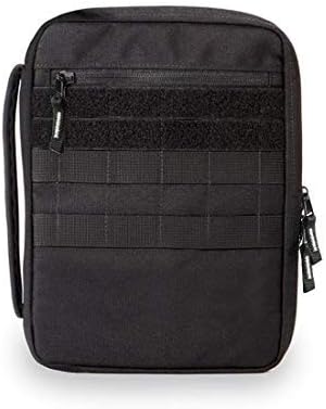 Polyester Canvas Unisex 10.5" IPad Pro EDC Note Case With Molle-Web Multiple Compartments Black