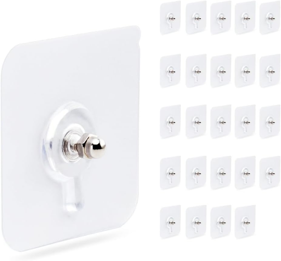 Picture Frame Hanging Kit, 24 Pieces, No Drilling Required, 44 lb Load Capacity, Picture Hooks and Hardware (Nut Head)