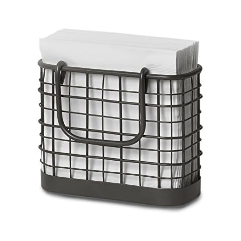 Spectrum Diversified 77676 Vintage Napkin Holder, Steel, Wood, Industrial Gray Cover