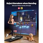 Walking Pad Treadmill with Incline, 2 in 1 Foldable Treadmills for Home Small Office, 300lbs Portable Compact Under Desk Treadmill with App, Remote Control and LED Display - Image 4