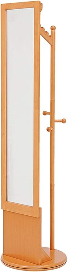 Amazon Co Jp ミラー 鏡 姿見 全身鏡 回転式 360度回転 ハンガーラック ナチュラル 幅45 高さ170 おしゃれ 北欧 シンプル モダン 木製 小物収納 洋服掛け フック付 玄関収納 リビング収納 ナチュラル ホーム キッチン
