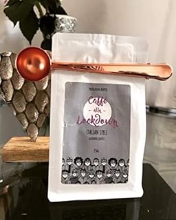 Simplife Rose Gold Stainless Steel Coffee Scoop with Bag Seal Clip for Coffee, Milk Powder, Tea, Oatmeal .Great Gift Basket Idea.