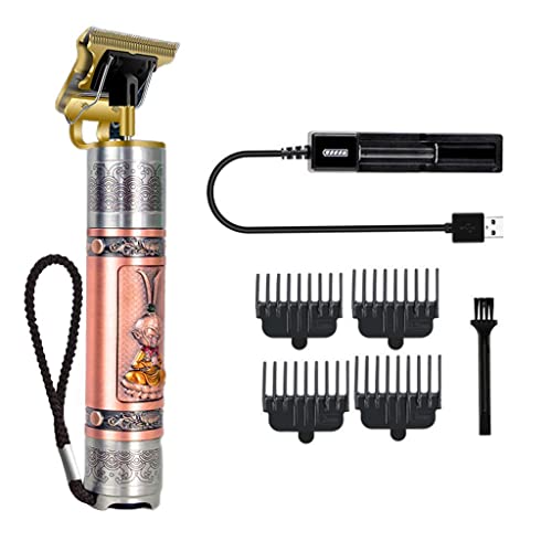 T9 sem fio de corte dos homens de cortar elétrica retro esculpir cabeça empurrar corte