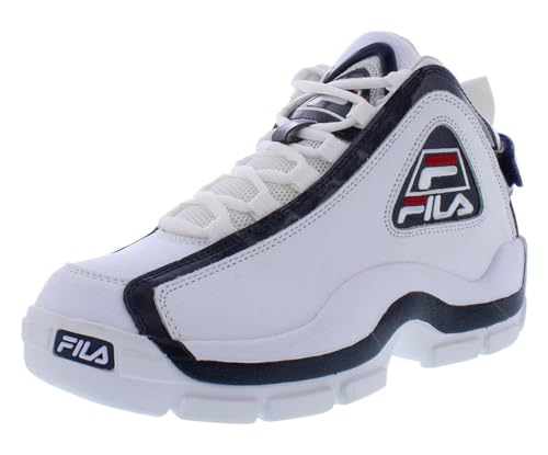 Fila Men's Grant Hill 2 Patchwork Basketball Shoes White/Fila Navy/Fila Red 7.5