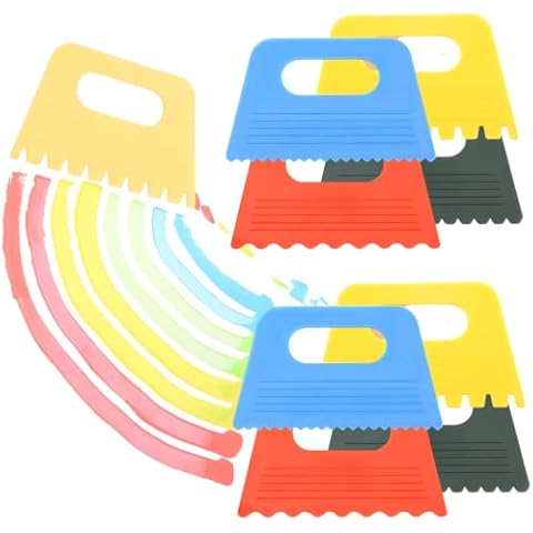 8 Pieces Paint Scrapers Colored Plastic Scraper Tools DIY Graffiti Scrapers Tuff Tray Accessories for Paint Crafts for Toddlers Kids Cover