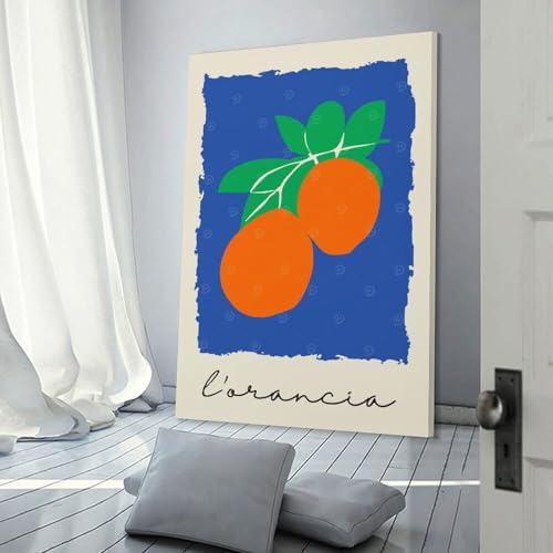 Toile imprimée orange fruit, affiche déco murale de 40x60cm pour chambre