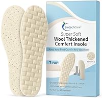Biotech Care 100% Pure Wool Insoles for Men & Women – Warm Felt Shoe Inserts for Winter Boots & Work Shoes | Soft Comfort Cut-to-Size Foot Pads for Standing All Day | Odor-Resistant & Breathable