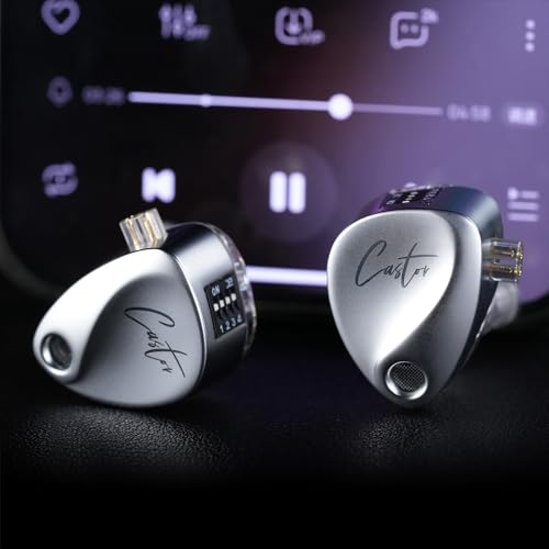keephifi KZ Castor KZ In Ear Monitor Headphones,2DD IEM Dual Dynamic Driver, Sound Tuning, KZ Wired IEM Earbuds, HiFi In Ear Earphones, Detachable Cable 2PIN-C (Silver, with micro) - Image 2