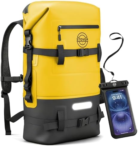 STOVER 5/10/25/30/40/55L Waterproof Backpack- Floating Dry Bag for Kayaking, Travel, Beach, Hiking, & Camping, Men/Women