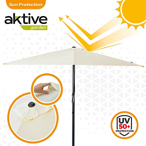 Aktive 61125 - Ombrellone Da Giardino E Terrazza Esterna Quadrata Antivento 2,7 X 2,7 M, Struttura In Alluminio, Facile Da Piegare E Installare, Protezione UV50, Altezza 2,6 M, Ombrelloni Terrazza, - 3