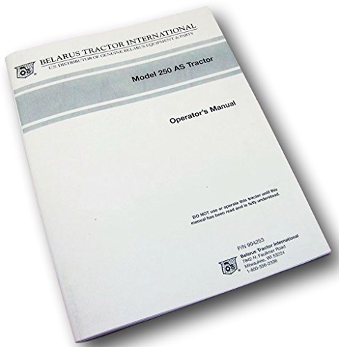 Belarus Model 250As 250 As Tractor Operators Owners Operations Manual