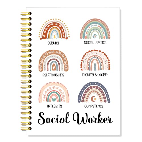 Carnet à spirales ligné pour travailleur social, 160 pages avec couverture rigide