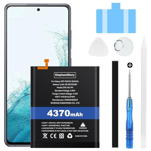 ElephantStory EB BG781ABY Batería para Samsung Galaxy S20 FE/ S20 FE 5G/ A52/ A52 5G/ A52s, 4370 mAh Baterías de Polímero de Litio con Herramientas de Reparación