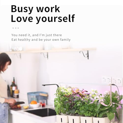 Sistema de cultivo hidropónico, kit de jardín interior de 20 cápsulas con 4 depósitos de agua extraíbles y altura ajustable, 3 tipos de luz LED de crecimiento, ajuste de tiempo libre, para la cocina