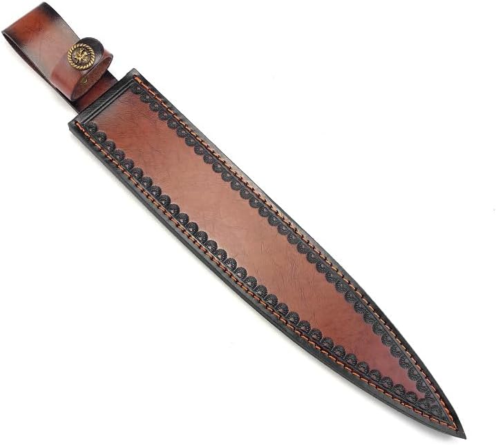 1PC Knife Sheath, 13.5inch Leather Case with Belt Loop and Snap Closure Fits for Outdoor Search and Rescue