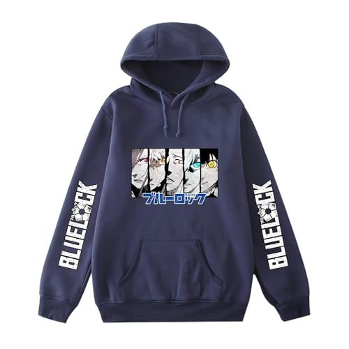 Hamender Blue Lock Hoodie Isagi Yoichi 3D-Druckmuster Pullover Kapuzen-Sweatshirt Bachira Meguru Casual Langarm Anime Hoodies für Erwachsene Unisex, B, S