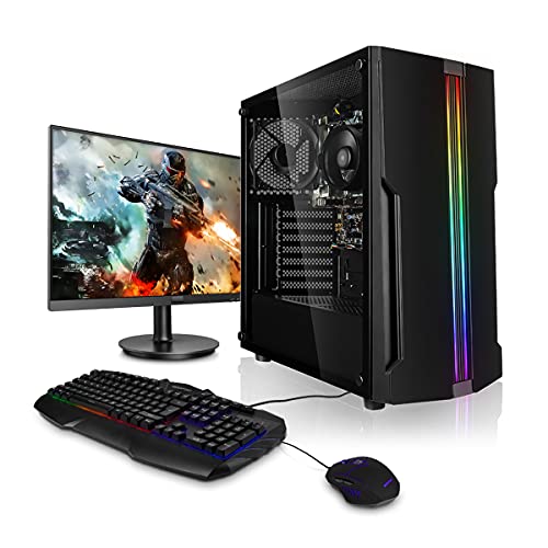 Megaport Komplett-PC AMD Athlon 3000G 2X 3.50 GHz • 24" Full-HD Monitor + Tastatur+Maus • AMD Radeon R7 • 8GB DDR4 • Windows 10 • 1TB HDD • komplett Set Computer komplettsystem günstig pc