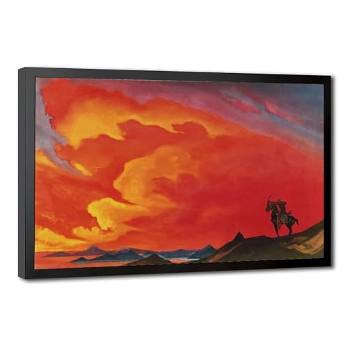 Cadre à suspendre Nicolas Roerich Gesar Khan toile haut de gamme 50x76cm