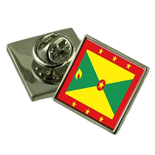 Grenada Flag Lapel Pin Badge 18mm Square Select Gifts Pouch