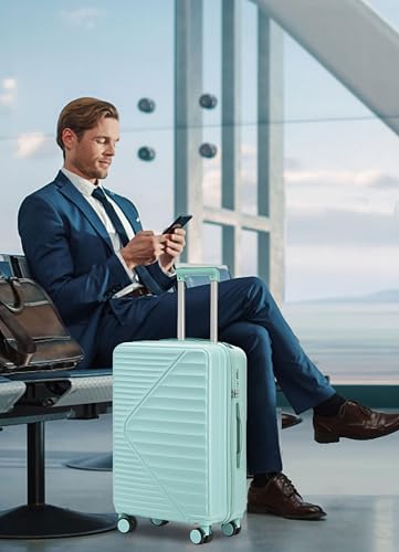 Fashionable 3-piece luggage set with ABS wheels. The luggage comes with a TSA lock (Mint Green + ABS)4