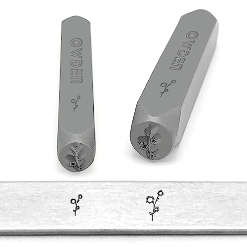 2 Sizes Metal Design Stamps Kit for Jewelry DIY Stamping Making. (Flower-2)
