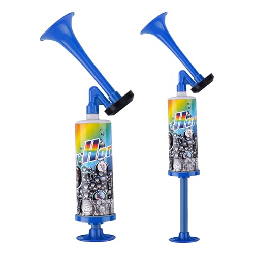 2PCS Mini Pompe à Main Air Corne CHUNLINLAODA-Cornes de Brume Corne de Brume Klaxon Sportif Son Fort Corne de Sports portative avec Pompe à Air pour Stade événements Sportifs Football Rug (Bleu)