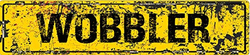 ANY AND ALL GRAPHICS WOBBLER 4"x18" Yellow Grunge Style Rustic Vintage Look Novelty Aluminum Street Sign
