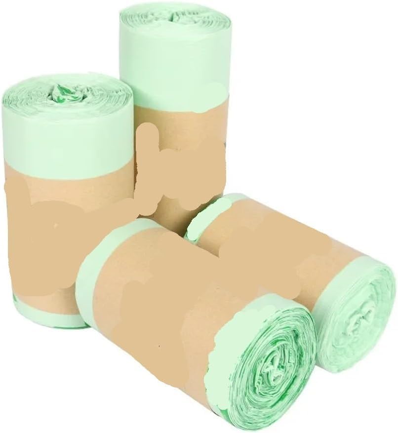 50PCS Biodegradable Garbage Bags - Compostable, Thickened, Easy to Tear, 6/8/10/30L for Household Use(Mixed 4 rolls)
