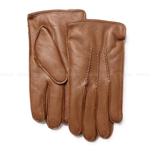 JTKSSCS Manoplas Snowboard Guantes de Hombre Moda Invierno cálido conducción Mitones Hombre muñeca Guantes Masculinos(Brown,XL)