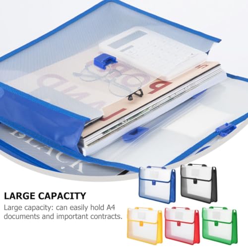 Bolsa de documentos A4 de gran capacidad en pack de 5 carpetas verticales de PP 4