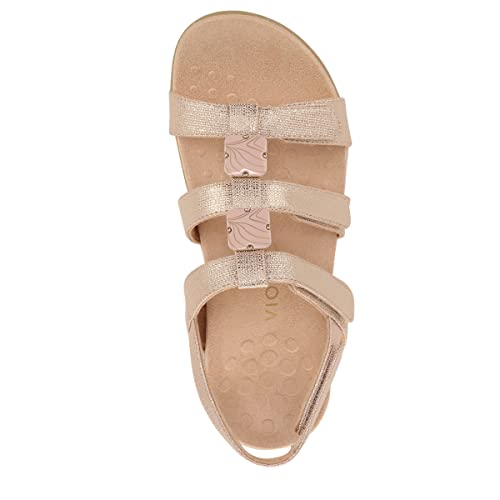 Image of Vionic Rest Amber Backstrap Sand Women Man Made Or Natural Cork Black Sandal (279-171440)