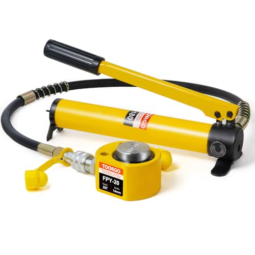 20T Low Profile Hydraulic Jack with CP-180 Hand Pump, 0.51" Stroke