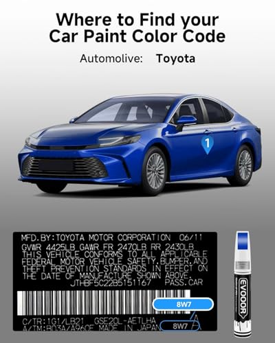 Image of Touch Up Paint Compatible with Toyota Exact Match 2 in 1 Touch up Paint for Chips and Nicks Repair (Blue Crush Metallic(8W7))