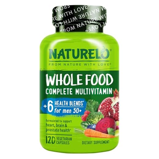 NATURELO Whole Food Multivitamin for Men 50+ - with Vitamins, Minerals, Organic Herbal Extracts - Vegan Vegetarian - for Energy, Brain, Heart and Eye Health - 120 Capsules