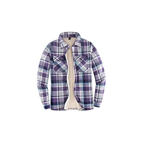 ThCreasa Women's Fleece Lined Flannel Shirt Jacket Cover