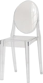 Modern and Contemporary Ghost Clear Plastic Dining Chair – Sleek and Minimalist Look, Transparent Acrylic Design for Dining Rooms, Kitchens, Offices, or Indoor and Outdoor Use