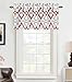 DriftAway Alexander Blackout Valances for Windows Thermal Insulated Kitchen Topper Geometric Moroccan Mid Century Pattern Match Thick Bathroom Curtain Valance Rod Pocket 52 Inch by 18 Inch Red/Gray