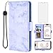 Asuwish Compatible with Google Pixel 3 XL Case and Tempered Glass Screen Protector Cell Accessories Card Holder Slot Kickstand Hybrid Leather Flip Folio Marble Wallet Phone Cover for Pixel3 3XL Purple