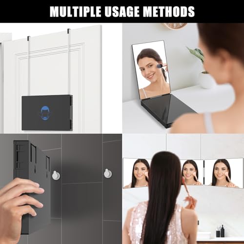 OLIBUY Adjustable 3-Way Tri-Fold Mirror for Hair Cutting and Makeup – Perfect Gift for Men and Women