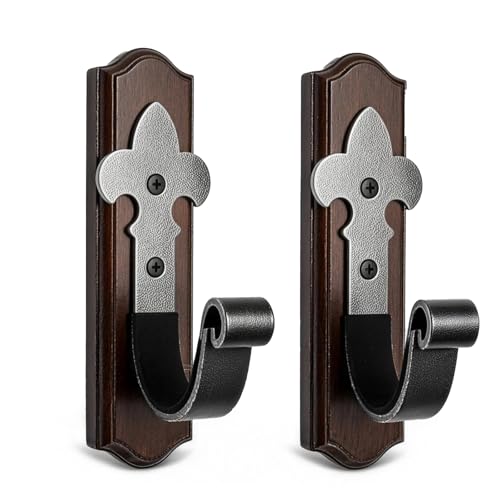 Konnieem Wooden Tool Holder for Wall, Vertical Long Instrument Hangers Wall Mount, Stable Hunting Gear Wall Mount for Indoor Storage and Organizing