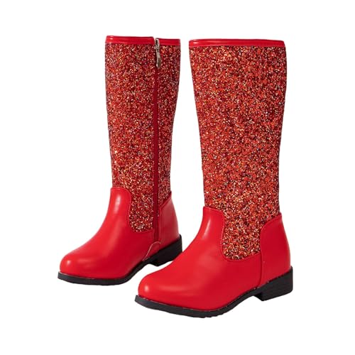 IWIHMIV Toddler Girl Riding Boots Leather Mid Calf Boots with Side Zipper Outdoor Comfortable Warm Long Booties2