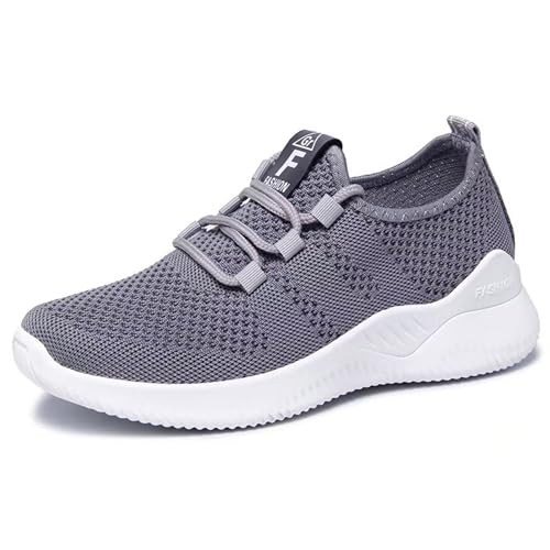 Zapatillas Running Mujer Deporte Zapatos Jogging Caminar Bambas Deportivas Casual Gimnasio Fitness Gym Atlético Tenis Moda Asfalto Ligeros Transpirables Zapatilla Outdoor Trabajo SneakersH66 Gray 37