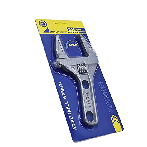 Adjustable Wrench 6 - 68Mm 8-Inch Short Shank Large Openings Wide Jaw Ultra-Thin Wrench Lightweight Aluminum Alloy Repair Tools Fits For Bathroom Washbasin Tube Nut #TOP4