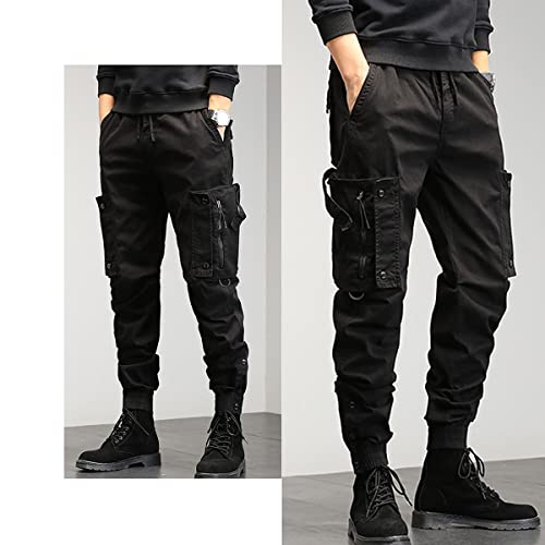 Gothic Overalls Men's Korean Version of The Harem Pencil Pants Loose Beam Multi-Pocket Trousers4