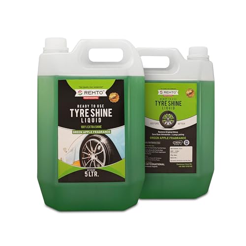 Image of Bike & Car Tyre Polish 5 Liter Extreme Black Shine - Long Lasting Gloss & Dirt Repellent | Prevents Fading and Cracks | Non-Greasy Pleasant Fragrance (Green Apple)