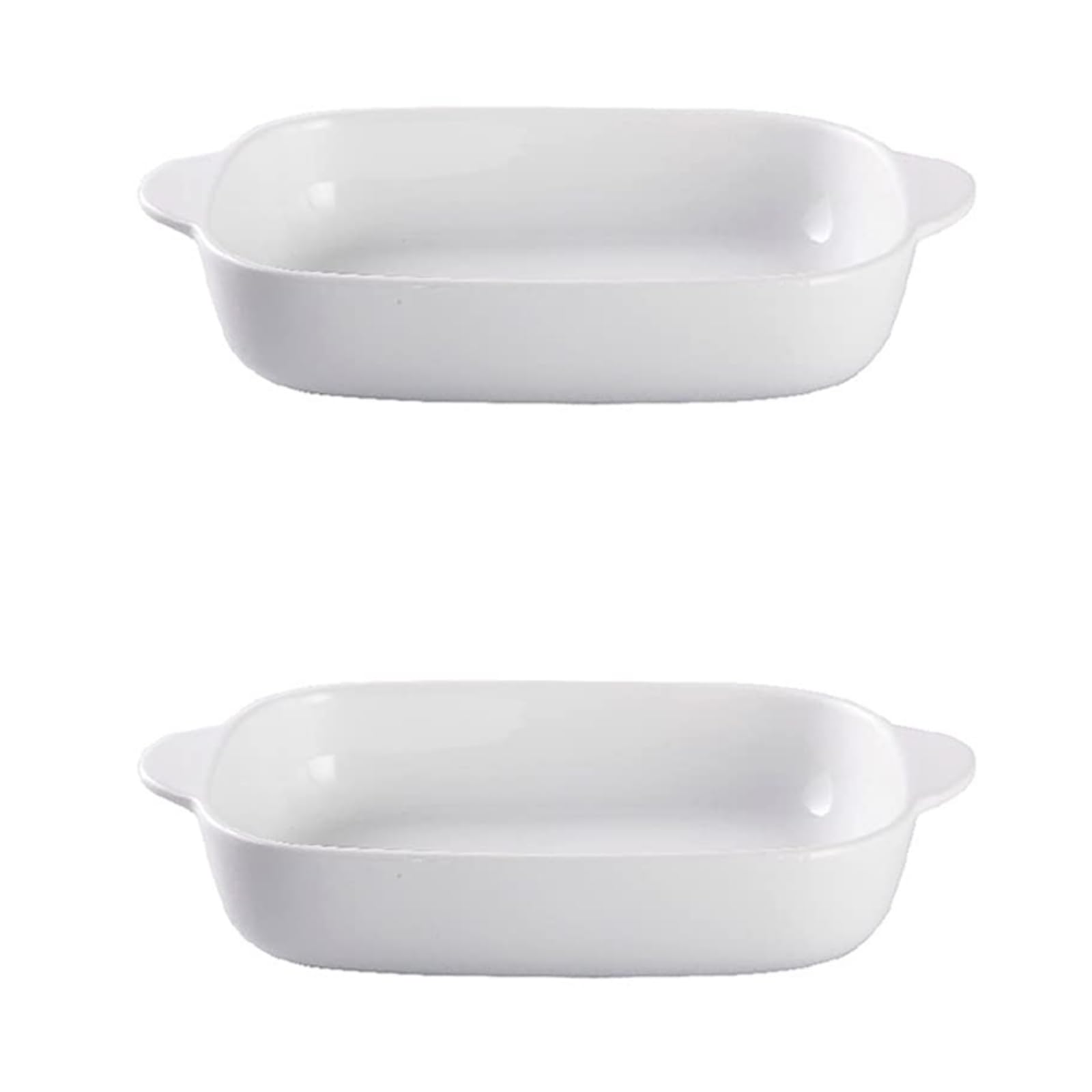 Juego de 2 moldes de cerámica antiadherentes de porcelana para horno para quiche y hornear, duraderos y fáciles de limpiar, ideal para cocinar y servir